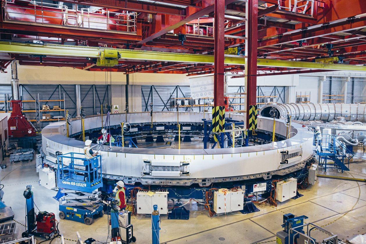 One of ITER’s ‘poloidal field coils,’ a component critical to establishing the reactor’s magnetic field.